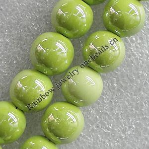 Ceramics Beads Plated AB, Round 28mm Hole:4mm, Sold by Bag
