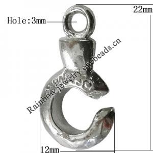 Copper Toggle Clasps Jewelry Findings Lead-free Platina Plated, 22x12mm Hole:3mm, Sold by Bag