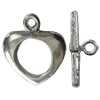 Copper Toggle Clasps Jewelry Findings Lead-free Platina Plated, Loop:16x14mm Bar:17mm Hole:2mm, Sold by Bag