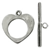 Copper Toggle Clasps Jewelry Findings Lead-free Platina Plated, Loop:17x17mm Bar:23mm Hole:1.5mm, Sold by Bag