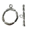 Copper Toggle Clasps Jewelry Findings Lead-free Platina Plated, Loop:18x15mm Bar:20mm Hole:2mm, Sold by Bag