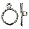 Copper Toggle Clasps Jewelry Findings Lead-free Platina Plated, Loop:15x11mm Bar:16mm Hole:1.5mm, Sold by Bag