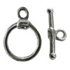 Copper Toggle Clasps Jewelry Findings Lead-free Platina Plated, Loop:15x11mm Bar:14mm Hole:2mm, Sold by Bag