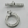 Copper Toggle Clasps Jewelry Findings Lead-free Platina Plated, Loop:12mm Bar:16mm Hole:1mm, Sold by Bag