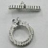 Copper Toggle Clasps Jewelry Findings Lead-free Platina Plated, Loop:12mm Bar:16mm Hole:1mm, Sold by Bag