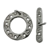 Copper Toggle Clasps Jewelry Findings Lead-free Platina Plated, Loop:15mm Bar:19x3mm Hole:0.8mm, Sold by Bag
