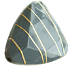 Gold Drawbench ,Solid Acrylic Bead, Faced Triangle, 33x34x9mm, Hole:Approx 2mm, Sold by Bag