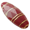 Gold Drawbench ,Solid Acrylic Bead, Faced Flat oval, 40x15x10mm, Hole:Approx 2mm, Sold by Bag
