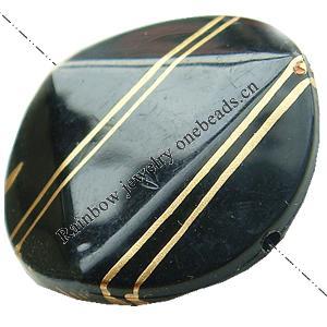 Gold Drawbench ,Solid Acrylic Bead, Faced Flat round, 26x6mm ,Hole:Approx 1mm, Sold by Bag