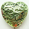 Painted Acrylic Beads, Lustrous, Heart, 24x25x14mm, Hole:About 2mm, Sold by Bag