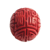 Cinnabar Beads, Carved, Round, 24mm, Sold by PC