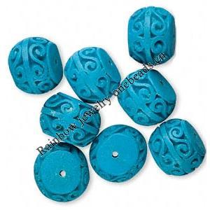Cinnabar Beads, Carved Rondelle, 15x12mm, Sold by PC