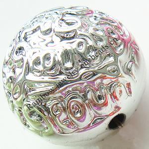 Painted Acrylic Beads, Lustrous, Round, 24mm, Hole:About 2.5mm, Sold by Bag