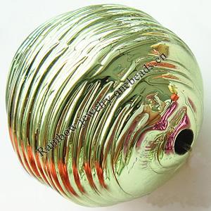 Painted Acrylic Beads, Lustrous, Oval, 27x25mm, Hole:About 3mm, Sold by Bag