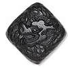 Cinnabar Beads, Carved, Diamond with Dragon, 15x15mm, Sold by PC