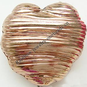 Painted Acrylic Beads, Lustrous, Heart, 28x28mm, Hole:About 3mm, Sold by Bag