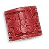 Cinnabar Beads, Carved, Tube with Flower, 13x10mm, Sold by PC