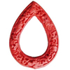 Cinnabar Beads, Carved, Teardrop, 44x32x6mm, Inner Diameter: 27x8mm, Sold by PC