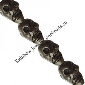 Cinnabar Beads, Carved, Skull, 38x23mm, Sold by PC