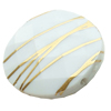 Gold Drawbench ,Solid Acrylic Bead ,Faced Flat round ,23x23x6mm, Hole:Approx 1mm, Sold by Bag