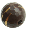 Gold Drawbench ,Solid Acrylic Bead, Faced Round,10mm, Hole:Approx 2mm, Sold by Bag