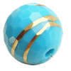 Gold Drawbench, Solid Acrylic Bead ,Faced Round, 12mm ,Hole:Approx 2mm, Sold by Bag