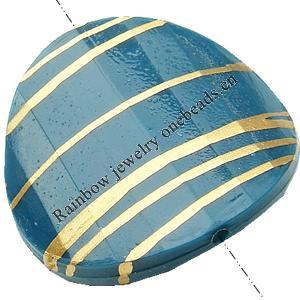 Gold Drawbench, Solid Acrylic Bead ,Faced Flat round, 26x7mm ,Hole:Approx 1mm, Sold by Bag
