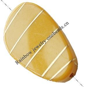 Gold Drawbench ,Solid Acrylic Bead, 21x38x5mm ,Hole:Approx 1mm, Sold by Bag