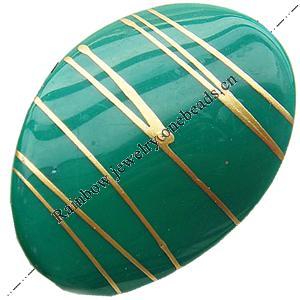 Gold Drawbench, Solid Acrylic Bead, Twist Flat Oval,33x45x6mm ,Hole:Approx 2mm, Sold by Bag