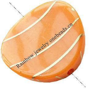 Gold Drawbench, Solid Acrylic Bead, Flat round ,25x5mm ,Hole:Approx 2mm, Sold by Bag
