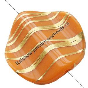 Gold Drawbench ,Solid Acrylic Bead, Twist, 26x2mm, Hole:Approx 2mm, Sold by Bag