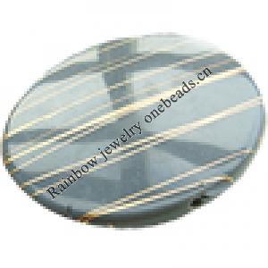 Gold Drawbench, Solid Acrylic Bead, Flat round ,60x6mm,Hole:Approx 2mm, Sold by Bag