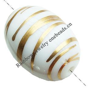 Gold Drawbench, Solid Acrylic Bead, Oval,17x25mm, Hole:Approx 2mm, Sold by Bag