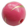 Gold Drawbench, Solid Acrylic Bead, Round ,12mm ,Hole:Approx 2mm, Sold by Bag