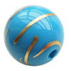 Gold Drawbench, Solid Acrylic Bead, Round ,14mm ,Hole:Approx 2.5mm, Sold by Bag