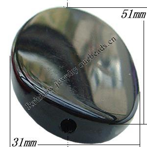 Solid Acrylic Beads, Flat Oval, 51x31x8mm Hole:3mm, Sold by Bag