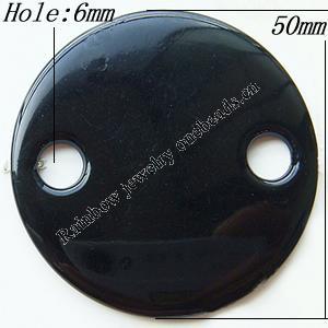 Solid Acrylic Connectors, Flat Round, 50x3mm Hole:6mm, Sold by Bag
