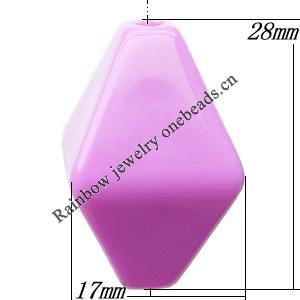 Solid Acrylic Beads, Faceted Bicone, 28x17mm Hole:3mm, Sold by Bag