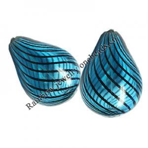 Lampwork Blown Vessels Beads，Teardrop，14x20mm, Sold by PC