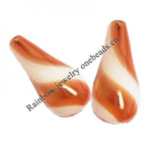 Lampwork Blown Vessels Beads, Teardrop, 17X30mm, Sold by PC