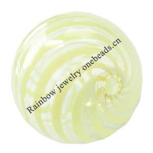 Lampwork Blown Vessels Beads,Round, 18mm, Sold by PC