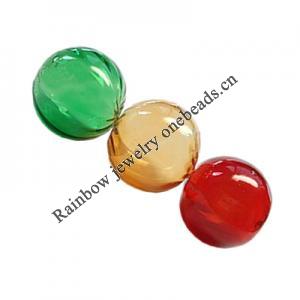 Lampwork Blown Vessels Beads, Round, 28mm, Sold by PC