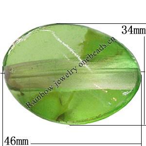Painted Acrylic Beads, Twist Flat Oval 46x34mm, Hole:1.5mm, Sold by Bag