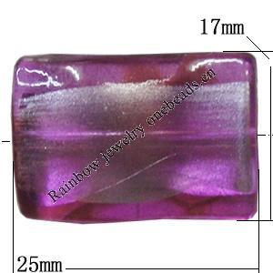 Painted Acrylic Beads, Twist Rectangle 25x17mm, Hole:2mm, Sold by Bag