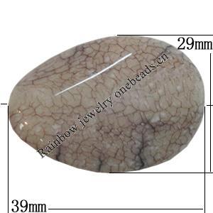 Imitate Gemstone Acrylic Beads, Twist Flat Oval 39x29mm Hole:2.5mm, Sold by Bag