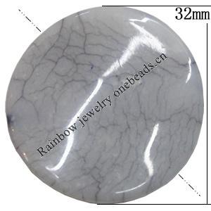 Imitate Gemstone Acrylic Beads, Twist Flat Round 32mm Hole:2mm, Sold by Bag