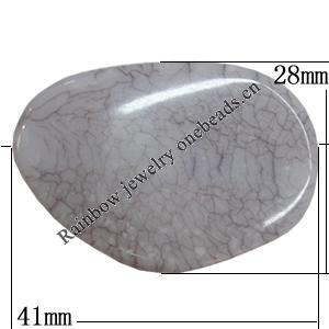 Imitate Gemstone Acrylic Beads, Nugget 41x28mm Hole:2mm, Sold by Bag