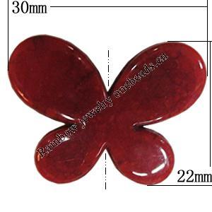 Imitate Gemstone Acrylic Beads, Butterfly 30x22mm Hole:2mm, Sold by Bag