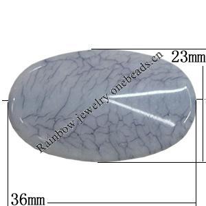 Imitate Gemstone Acrylic Beads, Flat Oval 36x23mm Hole:2.5m, Sold by Bag