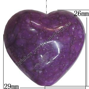 Imitate Gemstone Acrylic Beads, Heart 26x29mm Hole:3mm, Sold by Bag